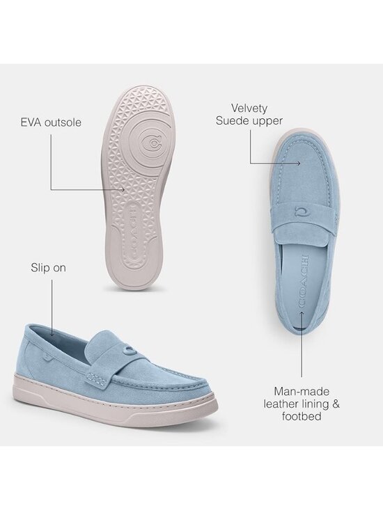 Coach Hybrid Loafer Men\'s Size 11.5 Bluebell Suede Leather Slip On Low Top